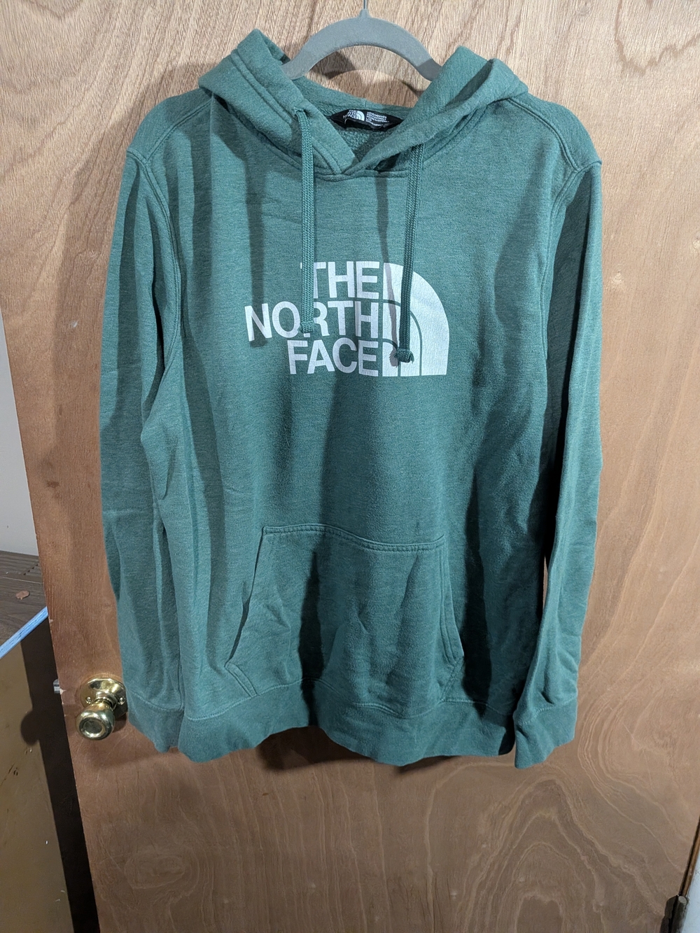 The North Face Forest Green Pullover Hoodie with White Logo